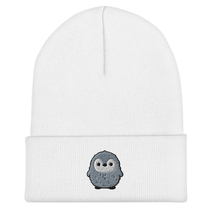 Pesto the Penguin Beanie, Handmade Cuffed Knit Unisex Slouchy Adult Winter Hat Cap Gift, Kawaii