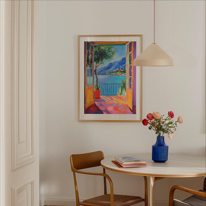 Open Window Henri Matisse Print, Henri Matisse Style Fauvism Painting, Modern Exhibition Print, Patio Doors Italy Mediterranean, Lake Como