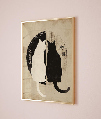Japanese Cats lovers Poster, Japanese cats art print, Cat Lovers Gift, Japanese VIntage Wall Art, Animal wall art ptint, Gift Idea for her