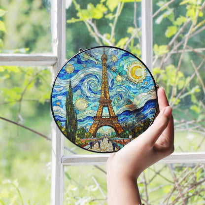 Eiffel Tower Stained Glass Suncatcher Sun Catcher Home Decor Gift for Her
