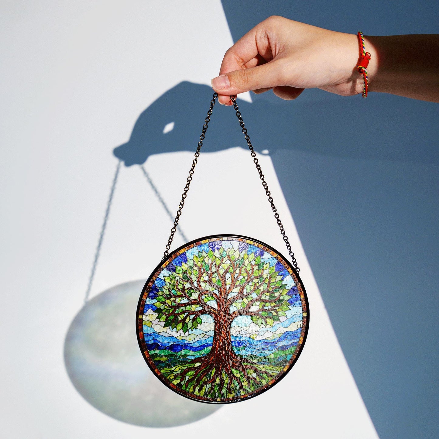 Stained Glass Tree Suncatcher Decorative Window Hanging Gift for Nature Lovers and Tree Enthusiasts