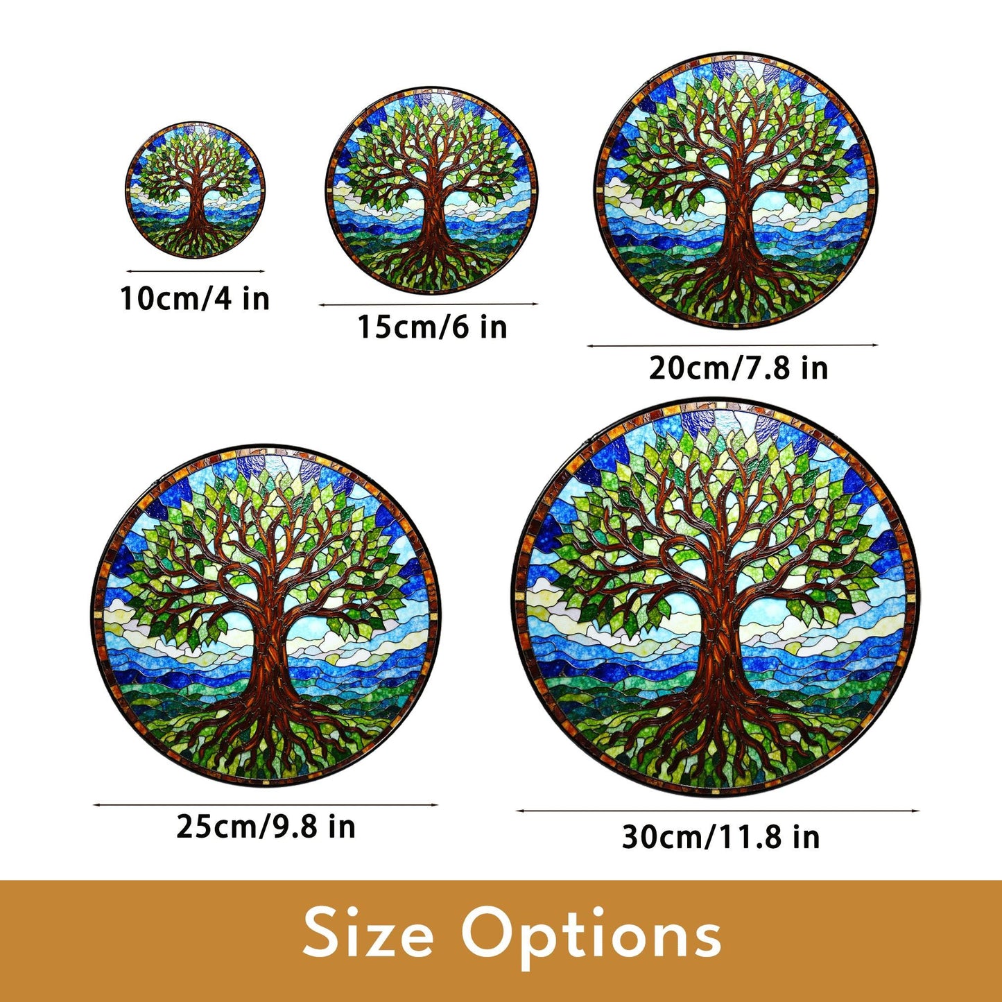 Stained Glass Tree Suncatcher Decorative Window Hanging Gift for Nature Lovers and Tree Enthusiasts