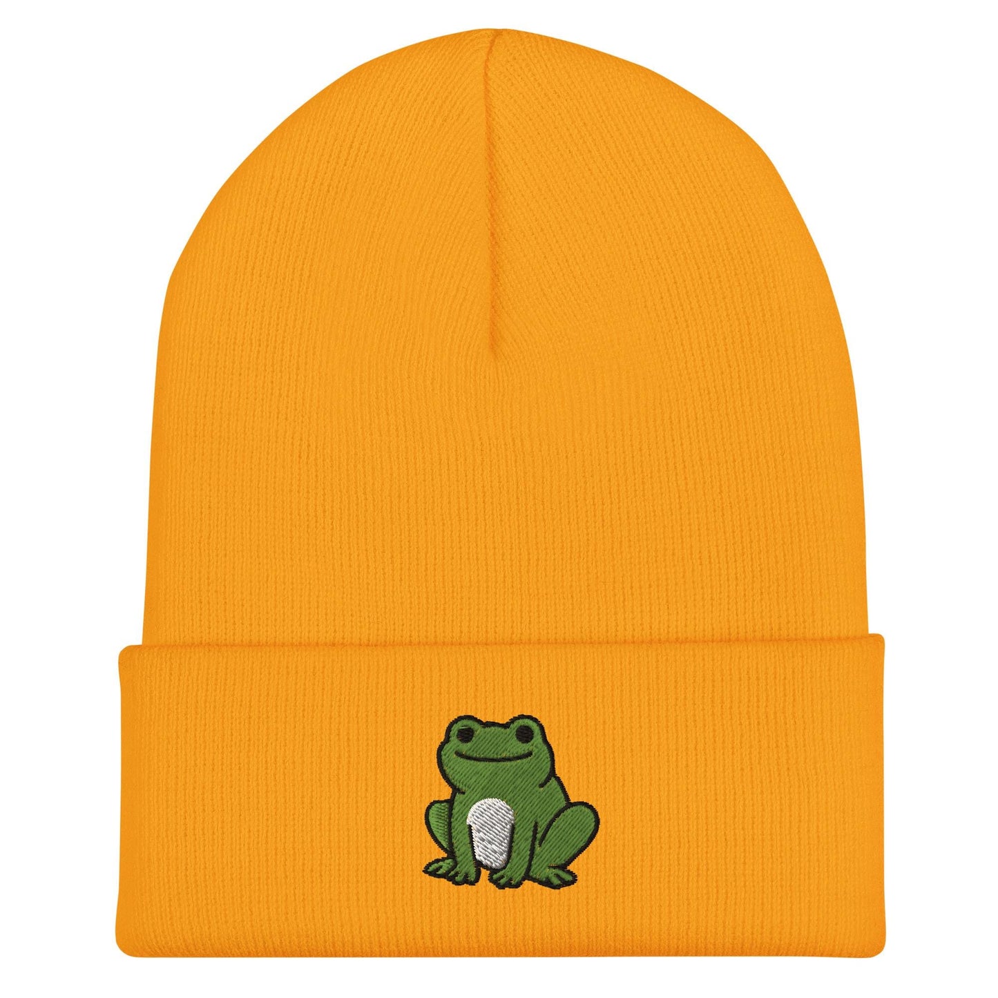 Frog Beanie, Handmade Cuffed Knit Unisex, Goblincore Slouchy Adult Winter Hat Cap Gift, Kawaii