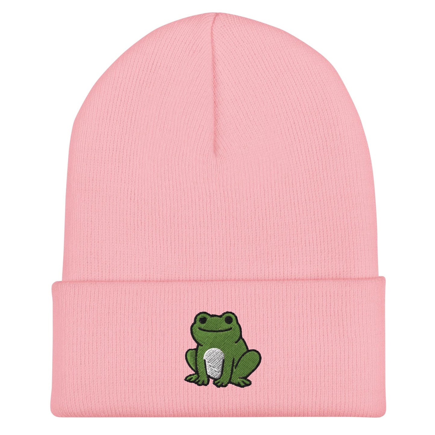 Frog Beanie, Handmade Cuffed Knit Unisex, Goblincore Slouchy Adult Winter Hat Cap Gift, Kawaii