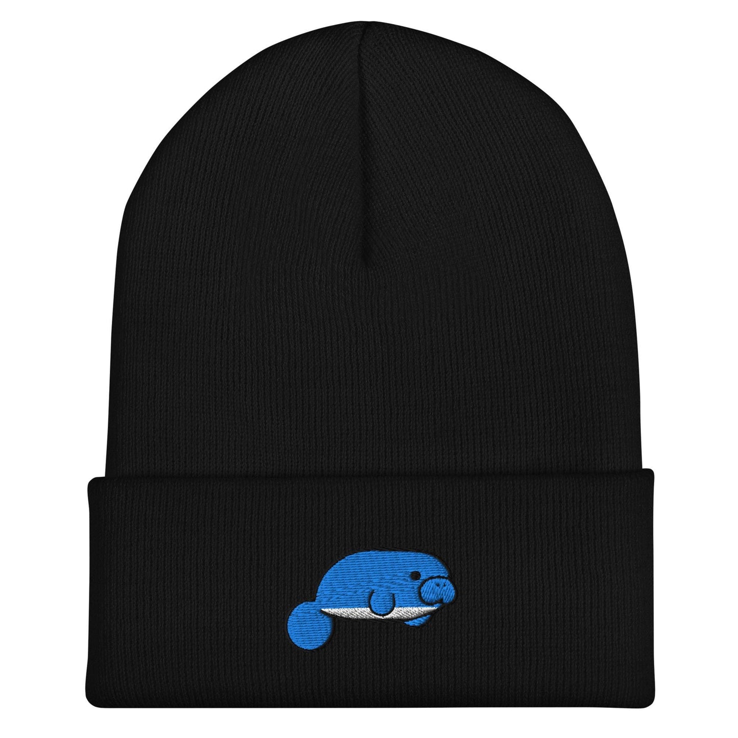Manatee Beanie, Handmade Cuffed Knit Unisex Slouchy Adult Winter Hat Cap Gift, Kawaii