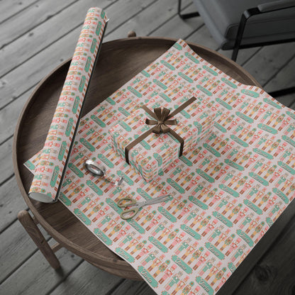 Personalized Children's Gift Wrap Papers - Kids Personalized Christmas Wrapping Paper - Vintage Toy Soldier Design