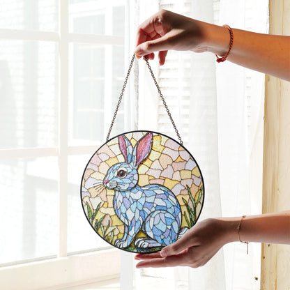 Stained Glass Rabbit Suncatcher Unique Window Decor Gift for Animal Lovers