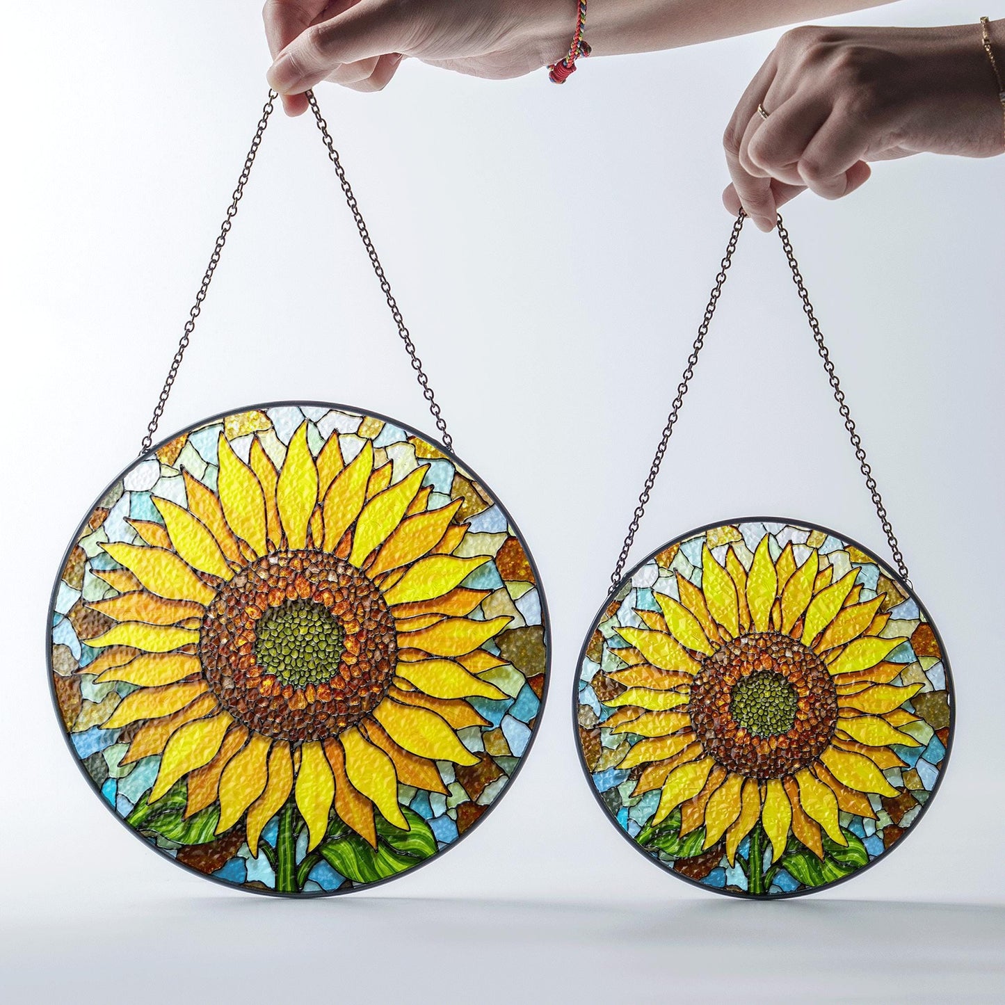 Sunflower Stained Glass Suncatcher Handcrafted Gift for Mom Unique Home Decor