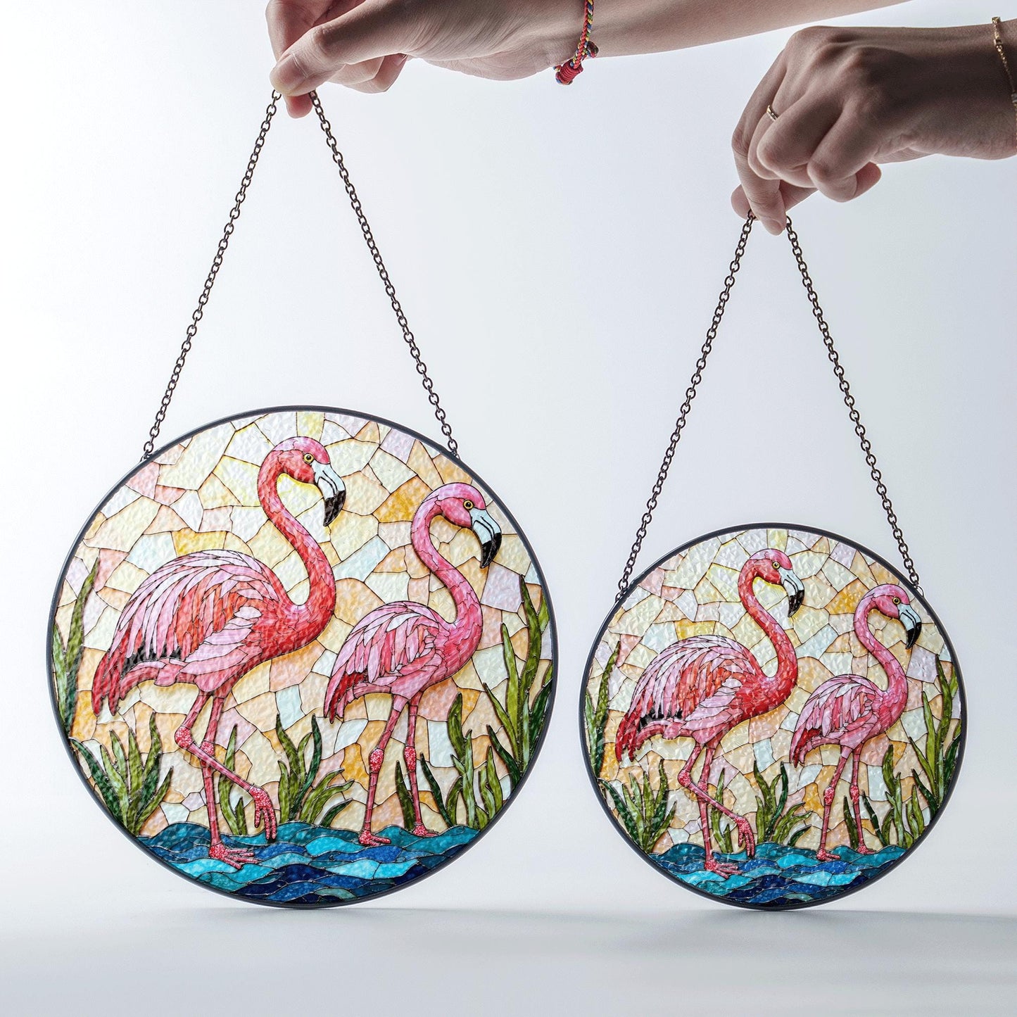 Flamingo Stained Glass Suncatcher Window Decoration Art Gift for Her