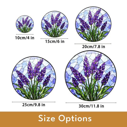 Lavender Stained Glass Suncatcher Purple Floral Window Decoration Gift for Her