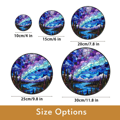 Stained Glass Landscape Suncatcher Nature Scenic Window Decoration Gift for Nature Lovers