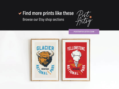 Montana Travel Print Retro Montana Art Treasure State Travel Poster Montana Gift for Friend Outdoorsy Wall Decor