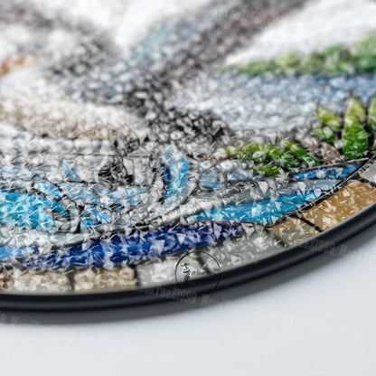Pelican Glass Window Hanging - Beautiful Coastal Scene with Flying Pelican Design - Unique Nautical Home Decor