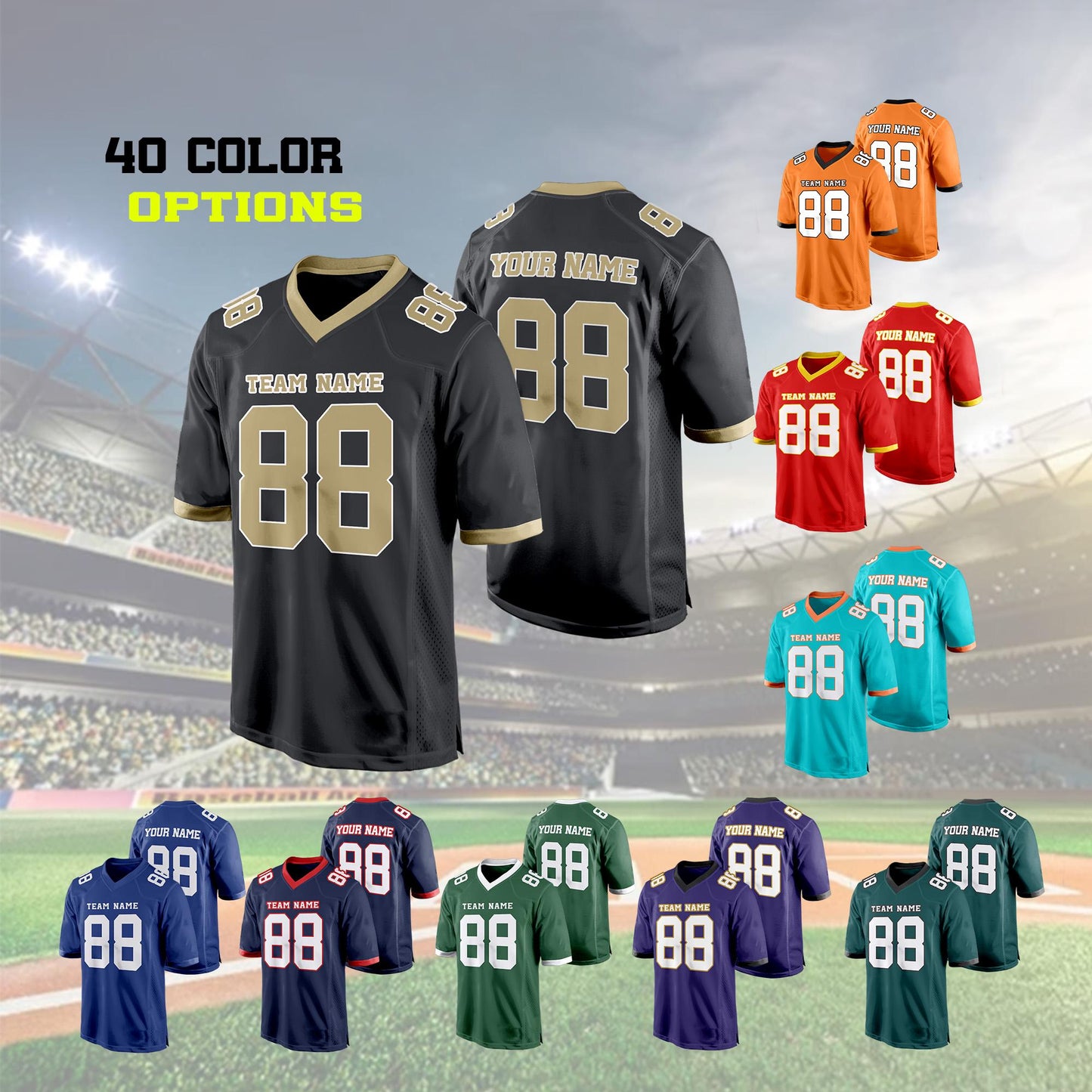 Custom Football Jersey, Personalized American Football Jerseys Name Number Logo, Embroidery Wedding  Gifts for Men Women Kids Toddler Fan