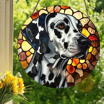 Dalmatian: Stained Glass Style Window Hanging