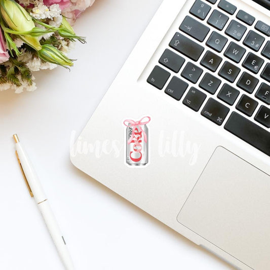 Diet Cola Can Coquette Bow Sticker | Soda Sticker |  Girly Sticker |  Kindle Sticker | Bookish Stickers | Trendy Stickers |