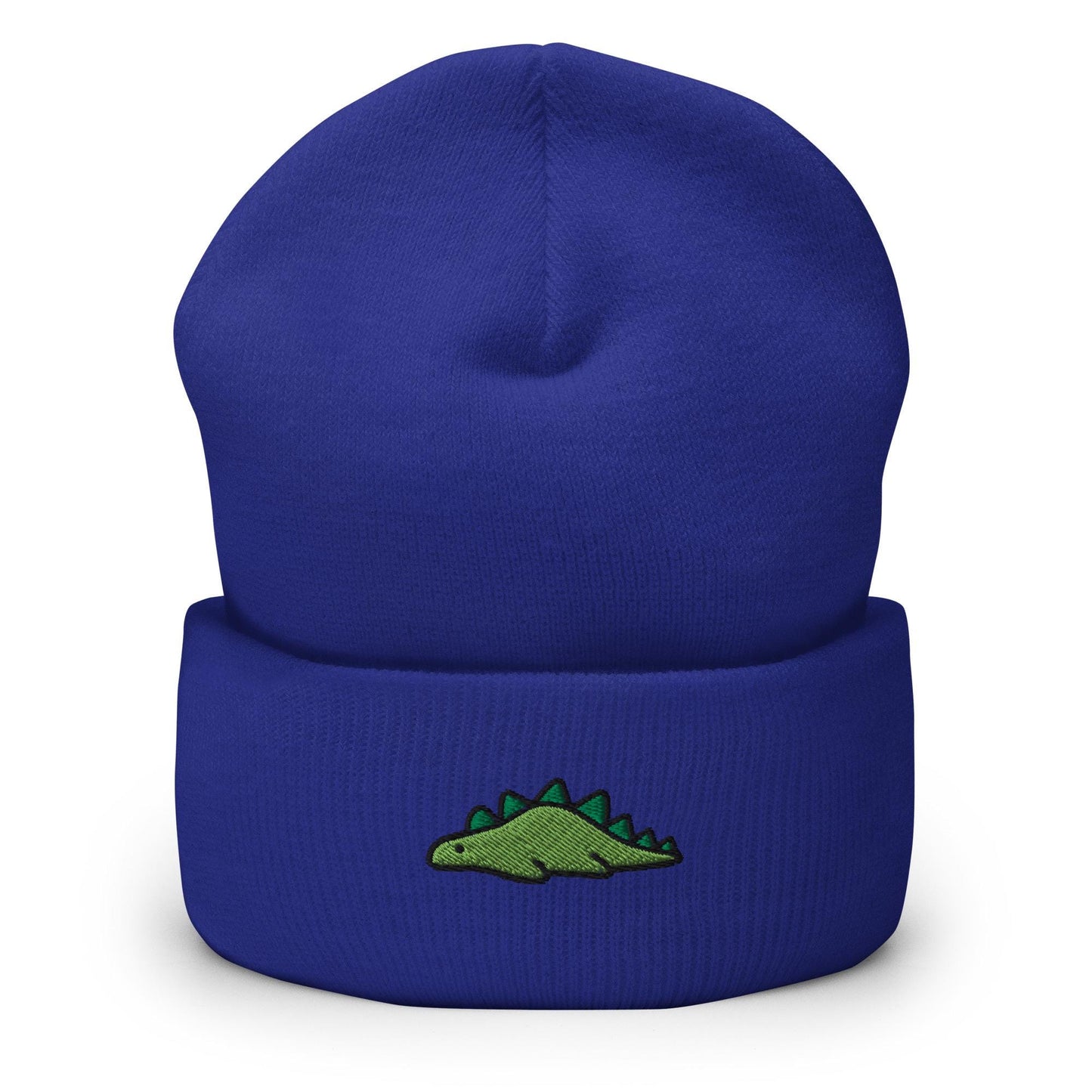 Dinosaur Embroidered Beanie, Handmade Cuffed Knit Unisex Slouchy Adult Winter Hat Cap Gift, Kawaii