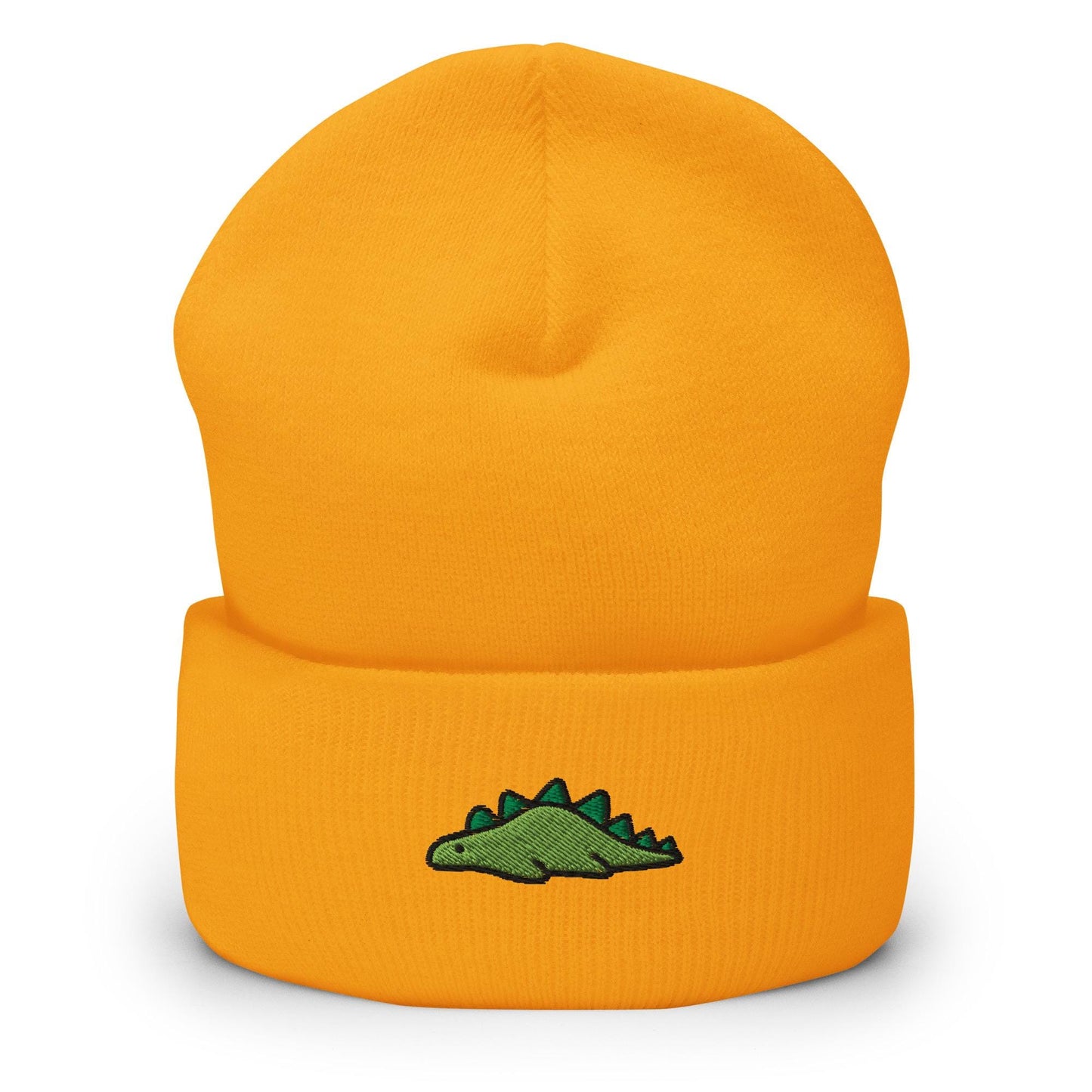 Dinosaur Embroidered Beanie, Handmade Cuffed Knit Unisex Slouchy Adult Winter Hat Cap Gift, Kawaii