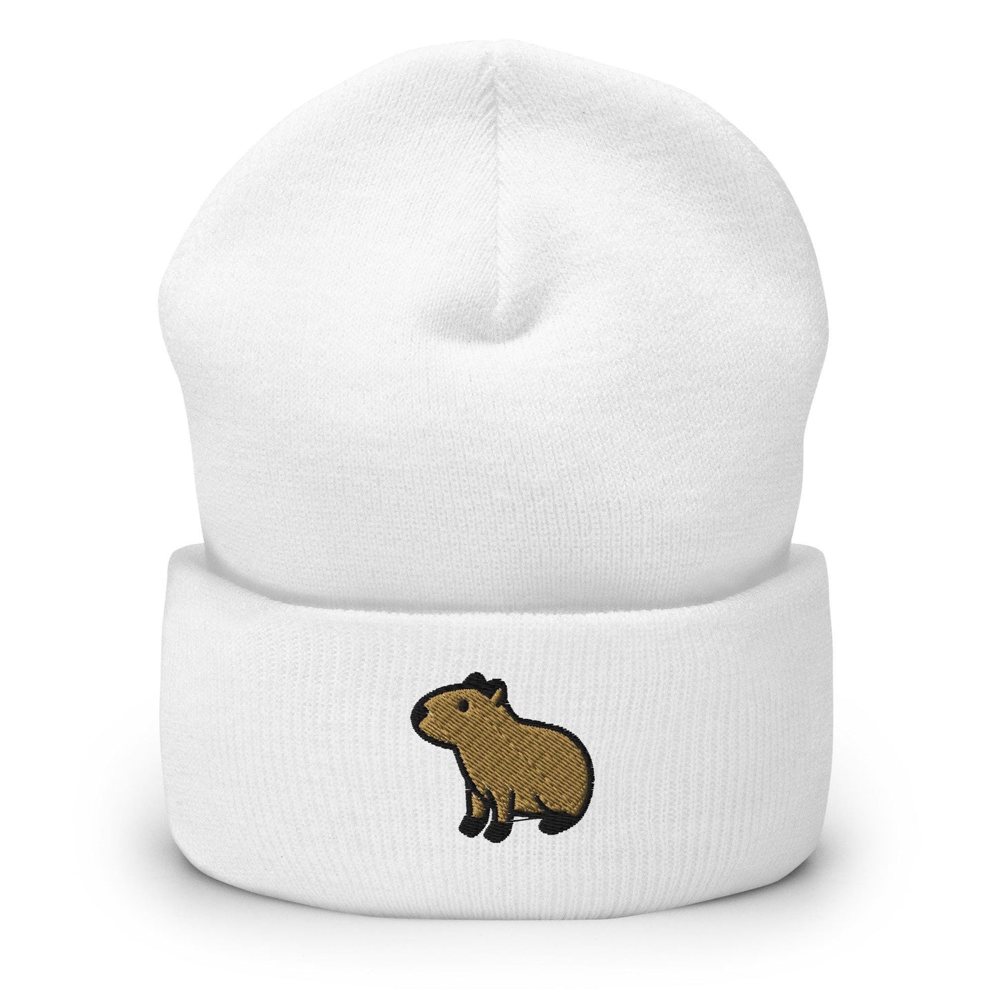 Capybara Beanie, Handmade Cuffed Knit Unisex Slouchy Adult Winter Hat Cap Gift, Kawaii