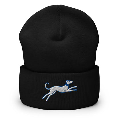 Greyhound Beanie, Handmade Cuffed Knit Unisex Slouchy Adult Winter Hat Cap Gift, Kawaii