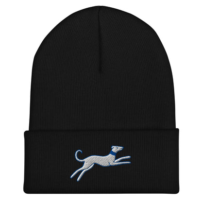 Greyhound Beanie, Handmade Cuffed Knit Unisex Slouchy Adult Winter Hat Cap Gift, Kawaii