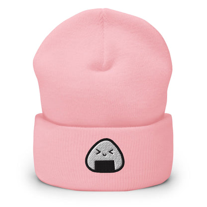 Onigiri Beanie, Handmade Cuffed Knit Unisex Slouchy Adult Winter Hat Cap Gift, Kawaii