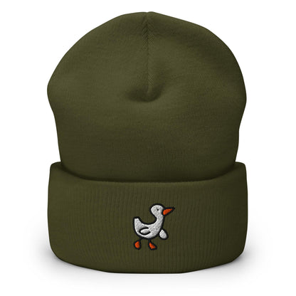 Duck Beanie, Handmade Cuffed Knit Unisex Slouchy Adult Winter Hat Cap Gift, Kawaii