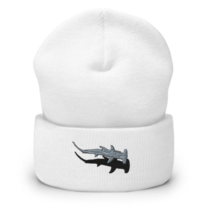 Hammerhead Shark Beanie, Handmade Cuffed Knit Unisex Slouchy Adult Winter Hat Cap Gift, Kawaii