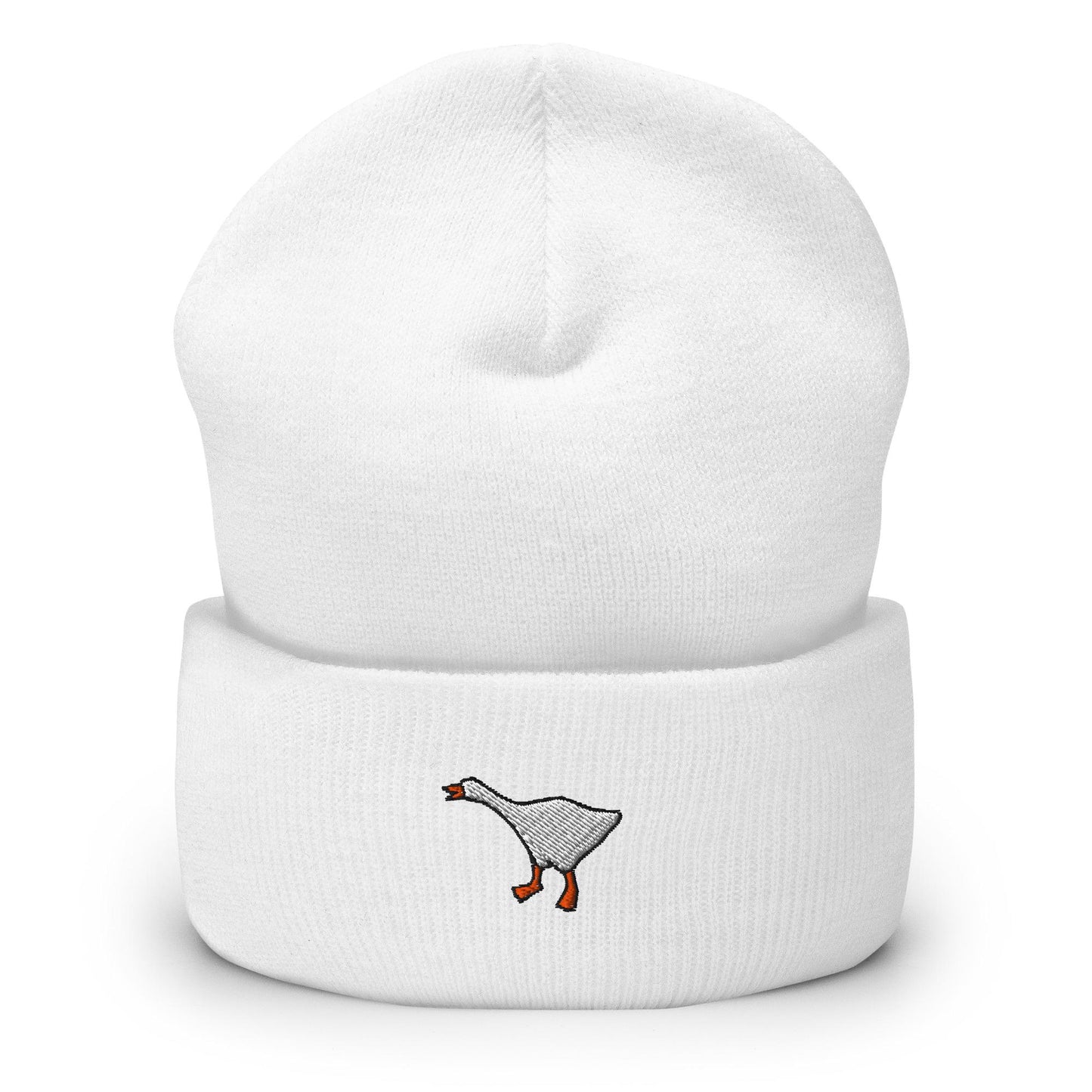 Goose Beanie, Handmade Cuffed Knit Unisex Slouchy Adult Winter Hat Cap Gift, Kawaii