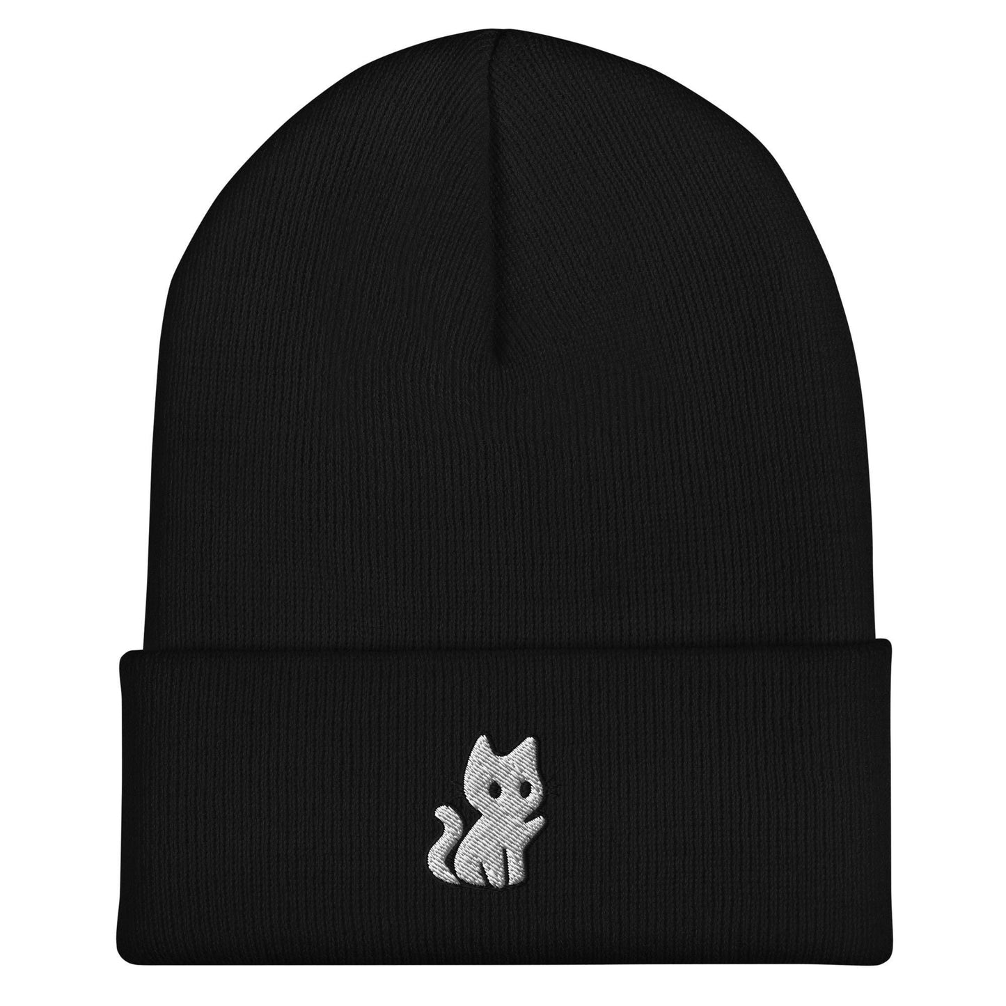 Cat Beanie, Handmade Cuffed Knit Unisex Slouchy Adult Winter Hat Cap Gift, Kawaii