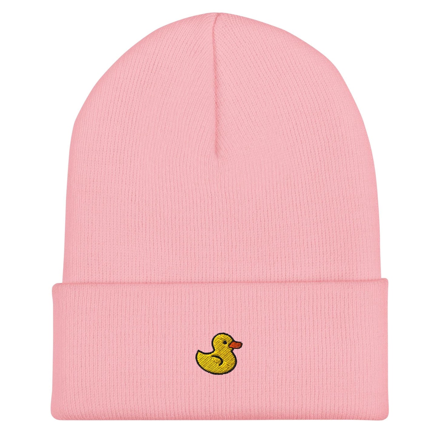 Rubber Duck Beanie, Handmade Cuffed Knit Unisex Slouchy Adult Winter Hat Cap Gift, Kawaii