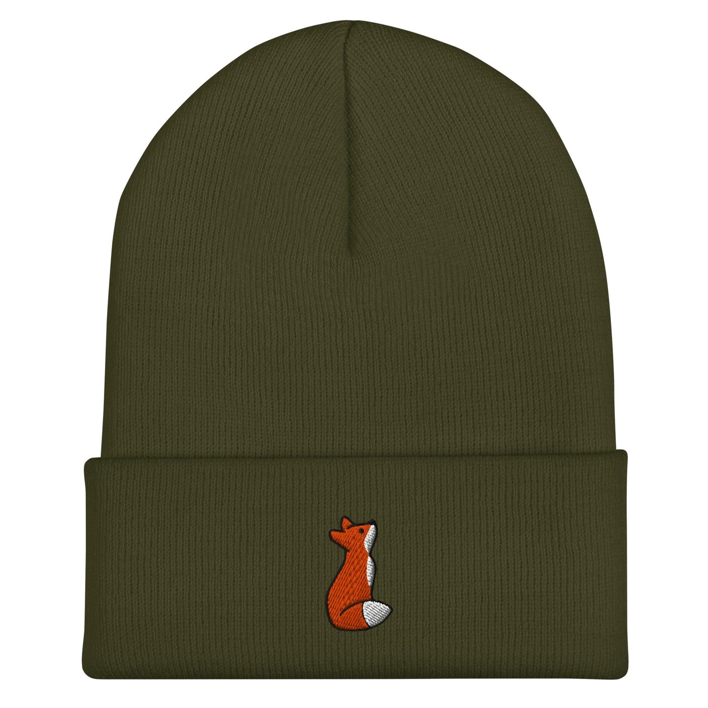 Fox Beanie, Handmade Cuffed Knit Unisex, Forestcore, Adult Winter Hat Cap Gift, Kawaii