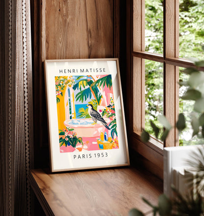 Peregrine Falcon Bathroom Print: Henri Matisse Style Artwork