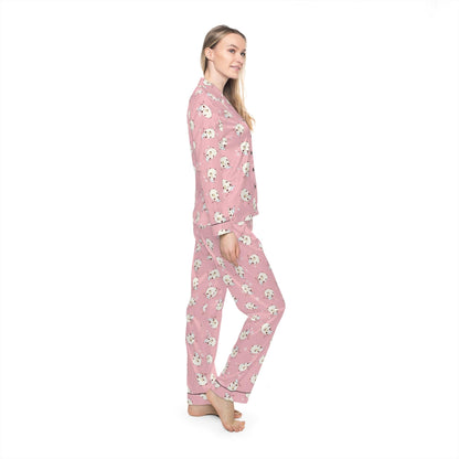 Kawaii Sleeping Bears Satin Pajama Set, Cute PJs for Women, Sleepwear Gift, Lounge Wear, Nightwear,