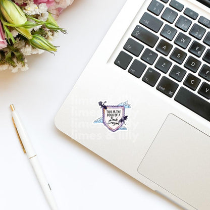 This is the Book of a Book Dragon Shield Vinyl Sticker | Book Inspired | Bookish Stickers | Kindle | Laptop | Decal | Romantasy Book Merch
