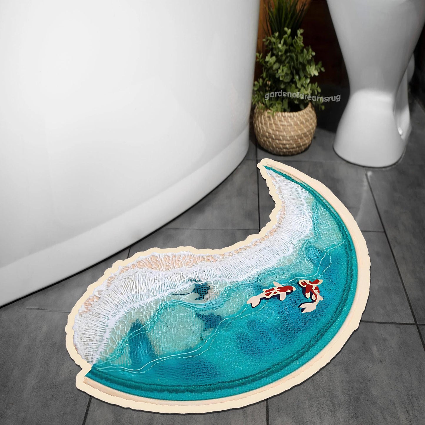 Tufted Look Bath Mat, Sea Shell Bath Mat, Soft Bath Mat, Non Slip Mat, Bathroom Decor, Gift Mat, Rugs For Bathroom, Gift Rug, Washable Mat