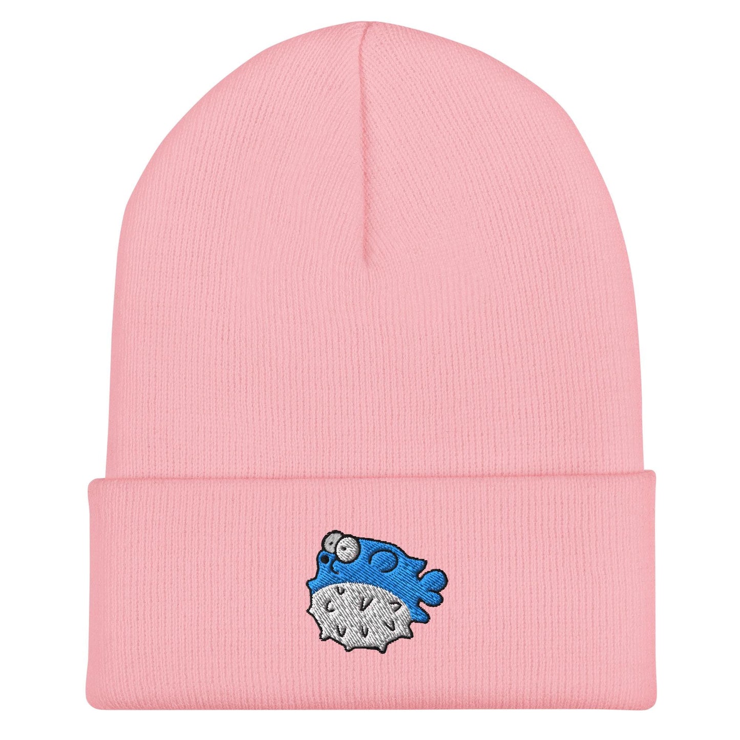 Pufferfish Beanie, Handmade Cuffed Knit Unisex Slouchy Adult Winter Hat Cap Gift, Kawaii