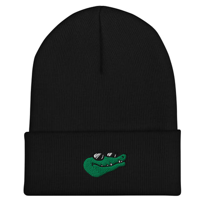 Alligator Beanie, Handmade Cuffed Knit Unisex Slouchy Adult Winter Hat Cap Gift, Kawaii