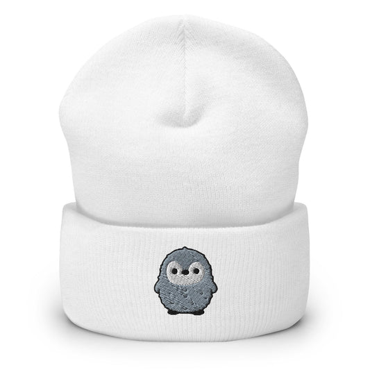 Pesto the Penguin Beanie, Handmade Cuffed Knit Unisex Slouchy Adult Winter Hat Cap Gift, Kawaii