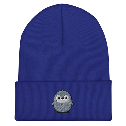 Pesto the Penguin Beanie, Handmade Cuffed Knit Unisex Slouchy Adult Winter Hat Cap Gift, Kawaii