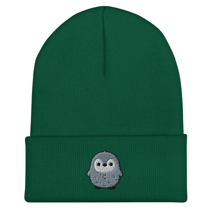Pesto the Penguin Beanie, Handmade Cuffed Knit Unisex Slouchy Adult Winter Hat Cap Gift, Kawaii