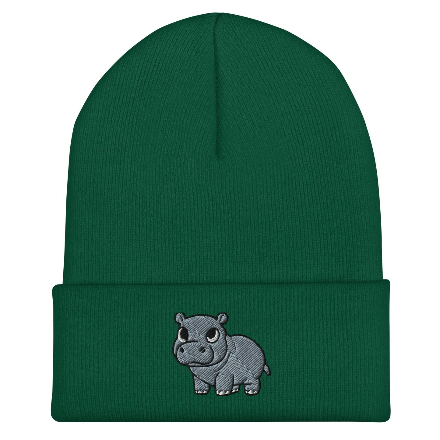 Pygmy Hippo Beanie, Handmade Cuffed Knit Unisex Slouchy Adult Winter Hat Cap Gift, Kawaii