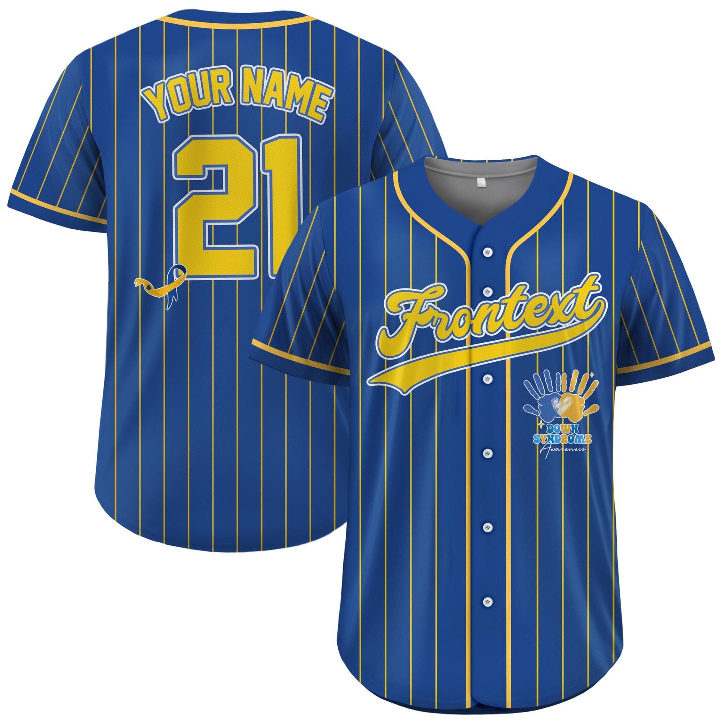 Personalized Name World Down Syndrome Awareness Baseball Jersey, Custom Color World Down Syndrome Day Jersey, Down Syndrome Awareness Gift