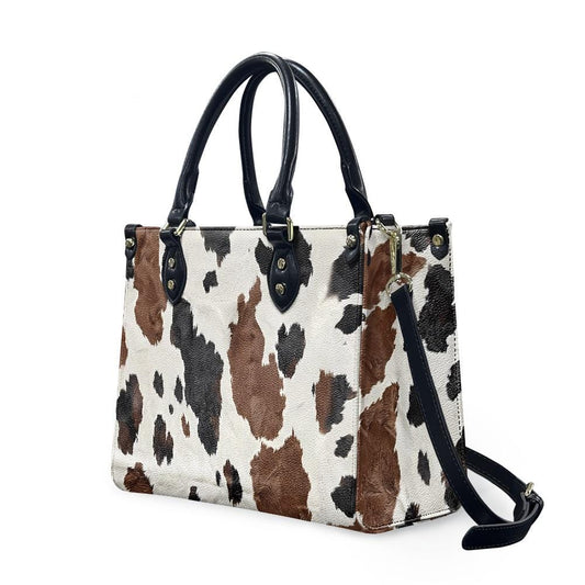 Ladies PU handbag With Cowhide Print, PU Handbag, Women's Shoulder Bag, Shoulder Bag, Ladies Work Bag, Elegant Handbag, Versatile Bag
