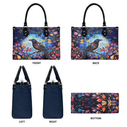 Ladies PU handbag With a Mystical Crow, PU Handbag, Women's Shoulder Bag, Shoulder Bag, Ladies Work Bag, Elegant Handbag, Versatile Bag