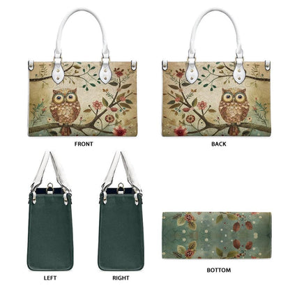 Ladies PU handbag Owl sitting on a tree, PU Handbag, Women's Shoulder Bag, Shoulder Bag, Ladies Work Bag, Elegant Handbag, Versatile Bag