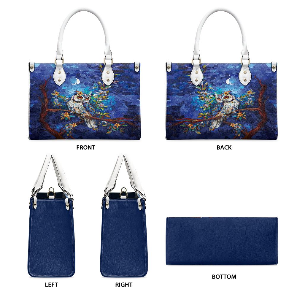 Ladies PU handbag With Owl on a tree, Women's Shoulder Bag, Everyday handbag, Ladies Work Bag, Elegant Handbag, Versatile Bag