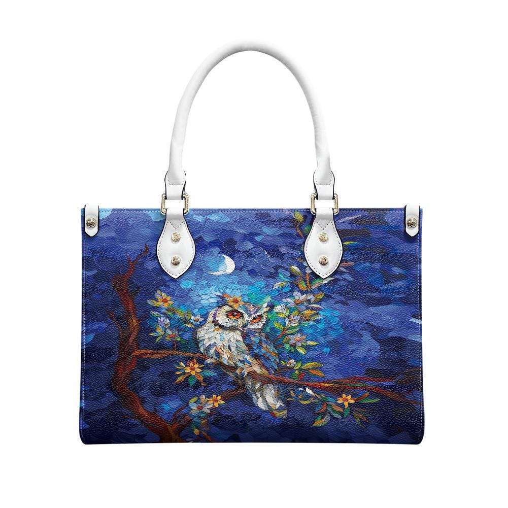 Ladies PU handbag With Owl on a tree, Women's Shoulder Bag, Everyday handbag, Ladies Work Bag, Elegant Handbag, Versatile Bag