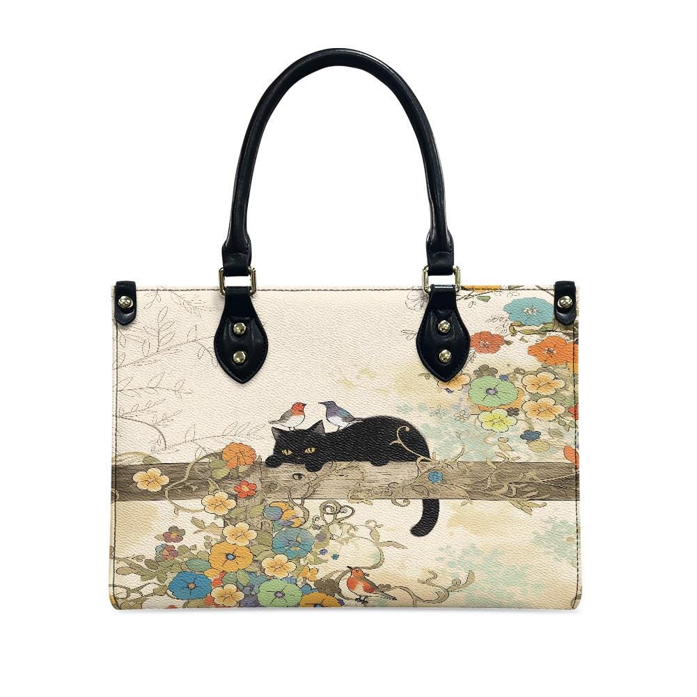 Ladies PU handbag With Cat on a tree, PU Handbag, Women's Shoulder Bag, Shoulder Bag, Ladies Work Bag, Elegant Handbag, Versatile Bag