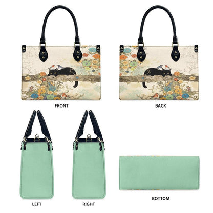 Ladies PU handbag With Cat on a tree, PU Handbag, Women's Shoulder Bag, Shoulder Bag, Ladies Work Bag, Elegant Handbag, Versatile Bag